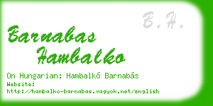 barnabas hambalko business card